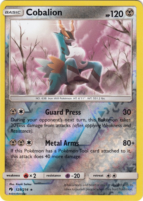 Cobalion - 129/214 (Reverse Foil) Pokemon » SM Lost Thunder HR