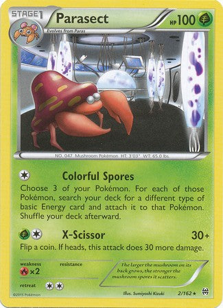Parasect 2/162 Rare - Pokemon XY Break Through Card
