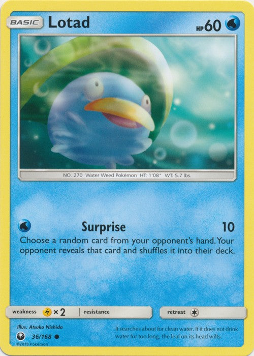Lotad 36/168 Common - Celestial Storm SM7 Pokemon Card
