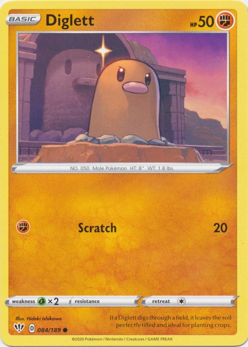 SWSH Darkness Ablaze Rarity: Common Card Diglett - 084/189