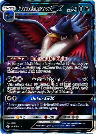 Honchkrow GX - 109/214 - Ultra Rare Sun & Moon: Unbroken Bonds