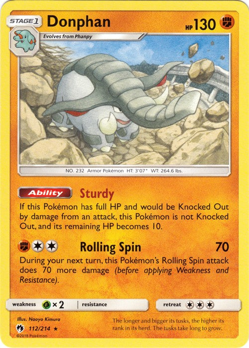 Donphan - 112/214 Pokemon » SM Lost Thunder Rare