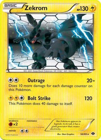 Pokemon Next Destinies Rare Card - Zekrom 50/99