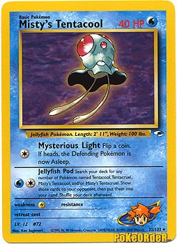 Pokemon Gym Heroes Rare Card - Misty's Tentacool 32/132