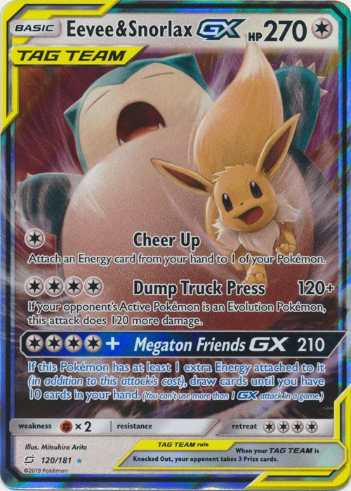 Eevee & Snorlax-GX - 120/181 Pokemon » SM Team Up Ultra Rare