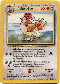 Pokemon Basic Rare Card - Pidgeotto 22/102