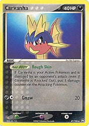 Pokemon EX Power Keepers Common Card - Carvanha 47/108