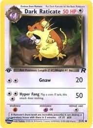 Pokemon Team Rocket Common Card - Dark Raticate 51/82