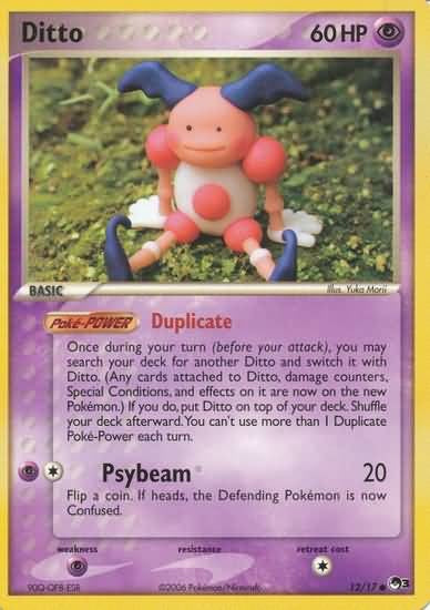 Pokemon POP Series 3 Promo Card Ditto 12/17 Common