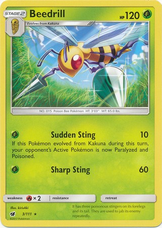 Beedrill 3/111 Rare - Pokemon Crimson Invasion Card