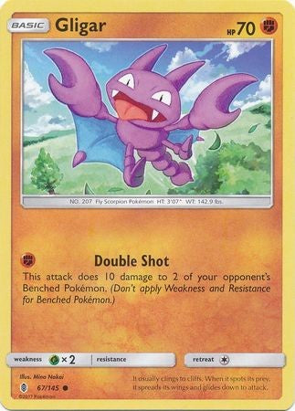 Gligar 67/145 Common - Pokemon Sun & Moon Guardians Rising Card