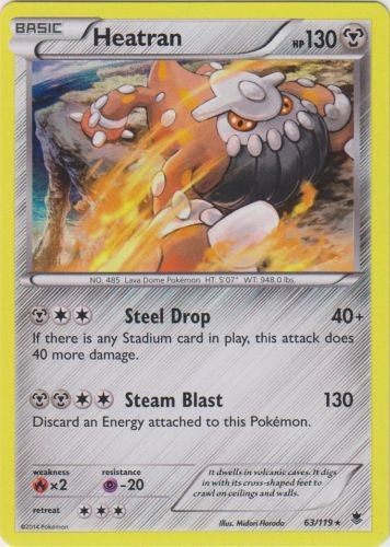 Heatran 63/119 - Pokemon XY Phantom Forces Holo Rare Card