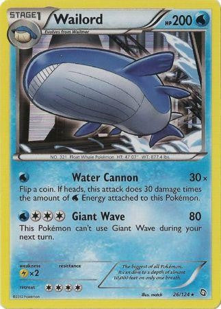 Wailord 26/124 - Pokemon Dragons Exalted Holo Rare Card