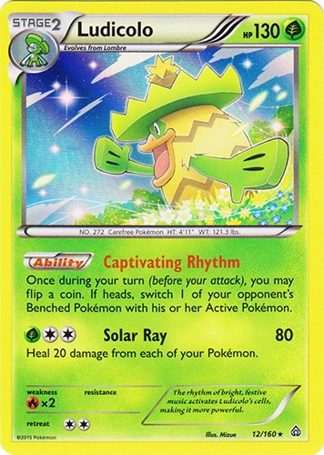Ludicolo 12/160 - Holo Rare Pokemon XY Primal Clash Card Ludicolo 12/160 - Holo Rare Pokemon XY Primal Clash Card