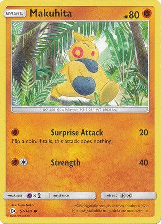 Makuhita 67/149 Common - Pokemon Sun & Moon Base Set Single Card
