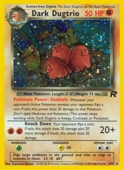 Pokemon Team Rocket Holo Card - Dark Dugtrio 6/82