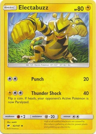Electabuzz 42/147 Uncommon - Pokemon Sun & Moon Burning Shadows Card