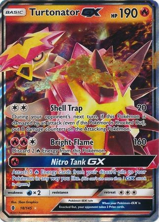Turtonator GX 18/145 Ultra Rare - Pokemon Sun & Moon Guardians Rising Card