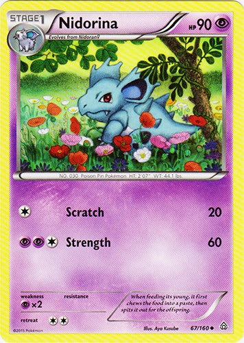 Nidorina 67/160 - Uncommon Pokemon XY Primal Clash Card