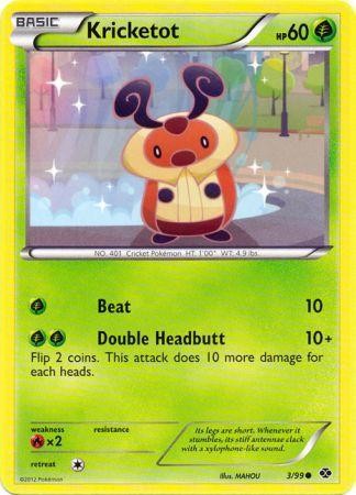 Pokemon Next Destinies Reverse Holo Common Card - Kricketot 3/99