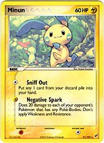 Pokemon EX Deoxys Uncommon Card - Minun 41/107