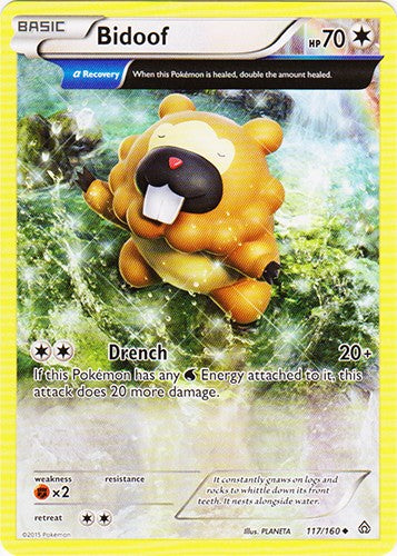 Bidoof 117/160 Uncommon Pokemon XY Primal Clash Card