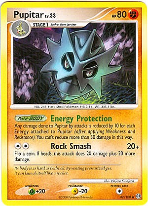 Pokemon Diamond and Pearl Stormfront Card - Pupitar (U)