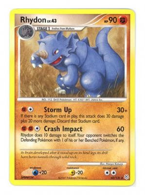 Pokemon Diamond & Pearl Uncommon Card - Rhydon 60/130