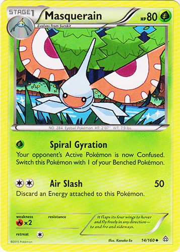 Masquerain 14/160 - Uncommon Pokemon XY Primal Clash Card