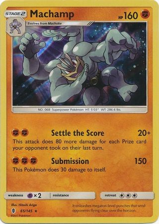 Machamp 65/145 Holo Rare - Pokemon Sun & Moon Guardians Rising Card