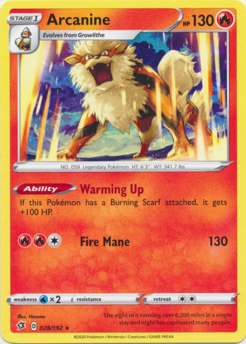 Arcanine - 028/192 Pokemon » SWSH Rebel Clash Rare