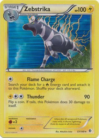 Zebstrika 57/149 - Pokemon Boundaries Crossed Holo Rare Card