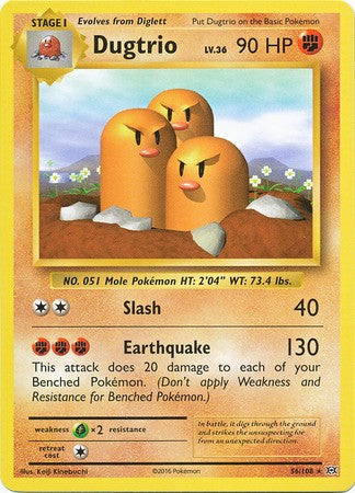 Dugtrio 56/108 Rare - Pokemon XY Evolutions Single Card