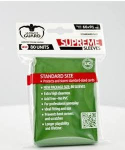 Ultimate Guard Supreme Standard Sized Sleeves - Green (80 Card Sleeves)