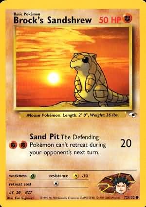 Pokemon Gym Heroes Common Card - Brock's Sandshrew 72/132