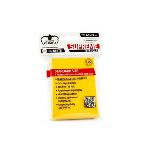 Ultimate Guard Supreme Standard Sized Sleeves - Yellow (80 Card Sleeves)
