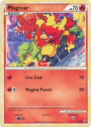 Pokemon Card HS Unleashed Single Card Common Magmar 52/95