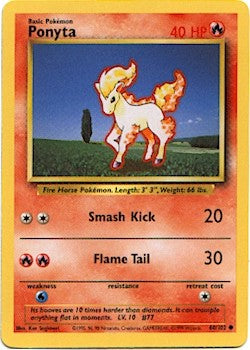 Pokemon Basic Common Card - Ponyta 60/102