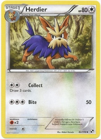 Pokemon Black & White Herdier 82/114 Uncommon Card