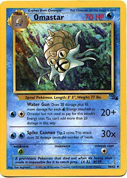Pokemon Fossil Uncommon Card - Omastar 40/62