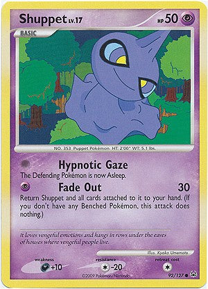 Pokemon Platinum Edition Common Card - Shuppet 92/127