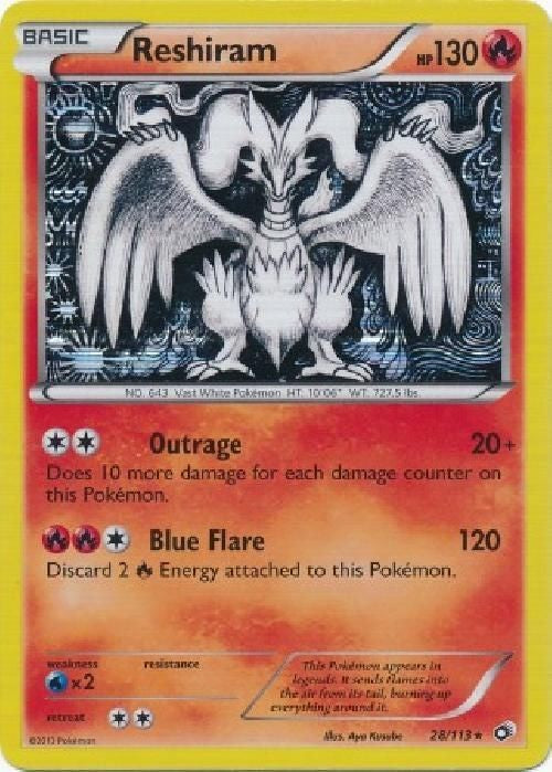 Reshiram 28/113 - Pokemon Legendary Treasures Holo Rare Card