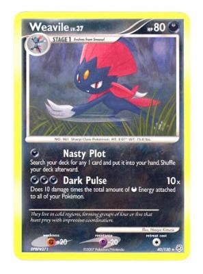 Pokemon Diamond & Pearl Rare Card - Weavile 40/130