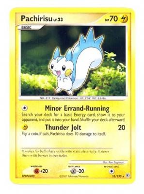Pokemon Diamond & Pearl Rare Card - Pachirisu 35/130