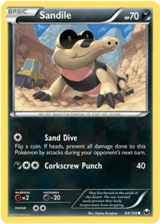 Pokemon Dark Explorers Common Card - Sandile 64/108