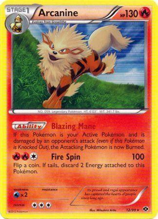 Pokemon Next Destinies rare Card - Arcanine 12/99
