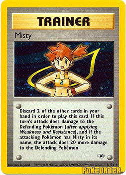 Pokemon Gym Heroes Holo Card - Misty 18/132