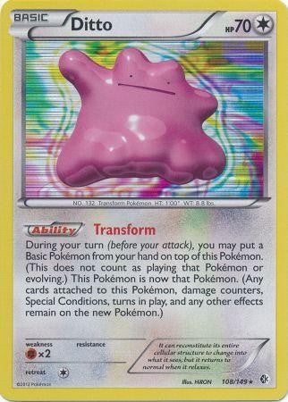 Ditto 108/149 - Pokemon Boundaries Crossed Holo Rare Card