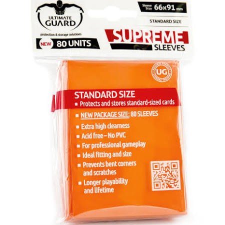Ultimate Guard Supreme Standard Sized Sleeves - Orange (80 Card Sleeves)