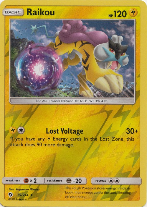 Raikou - 79/214 (Reverse Foil) Pokemon » SM Lost Thunder Rare